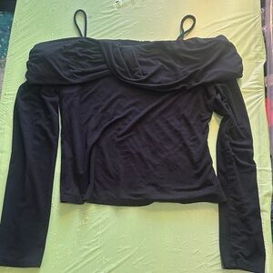 Revolve Black Off-Shoulder Women's Blouse